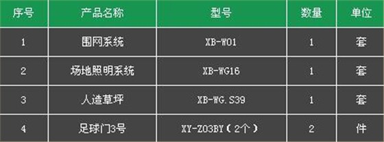 足球场配置方案1